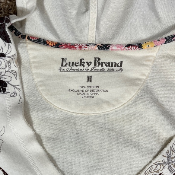 Lucky Brand Women's V-Neck Sweater with Graphic Designbox 28 - Picture 2 of 5